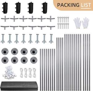 Abri de voiture robuste de 12 x 20 pieds avec parois latérales et portes amovibles, garage portable avec fenêtre enroulable et sacs de sable, auvent de voiture - Product Image 5