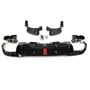 Diffuseur ABS avec embouts d'échappement et supports Lèvre de pare-chocs arrière pour Benz Classe GLE W166 GLE 450 GLE63 <span class=keywords><strong>AMG</strong></span> Sport SUV 2015-2020 - Product Image 1