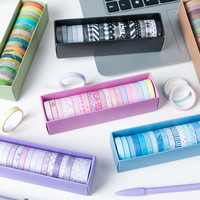 Kit de rubans washi vintage multi-styles, 20 rouleaux, ruban adhésif décoratif avec motifs à carreaux, floraux et géométriques pour scrapbooking et journal