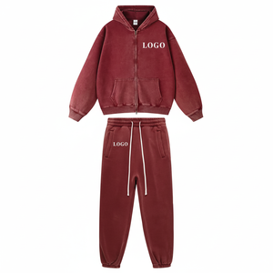 Professional High Quality Jogging Wear Breathable Fabric Men Lightweight Acid Wash Tracksuit For Sale - Product Image 1