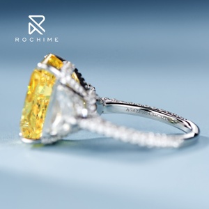 Anillo Rochime de Lujo con Gema Amarilla, Diamantes CZ, Plata 925, Baño de Rodio, Circonita, Joyería Fina para Mujer - Product Image 5