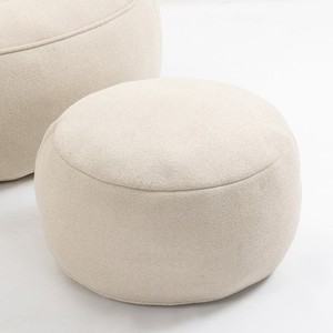 Fauteuil pouf rembourré en mousse haute densité, design moderne, pour salon et bureau à domicile, avec repose-pieds - Product Image 5