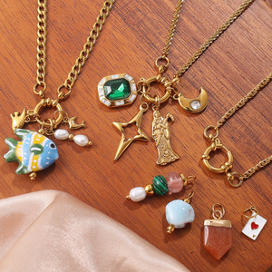 Collares de Moda con Cadenas, Chapados en Oro, con Perlas de Agua Dulce y Circonitas, Varios Estilos, Accesorios de Joyería para Mujer, Regalo - Product Image 2