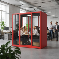 UNIBOOTH V4-L Cabines Acoustiques Multifonctionnelles Durables et Insonorisées, Design Moderne, Mobiles, en Aluminium de Précision, pour Bureau et Centre Commercial
