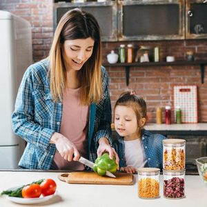 Modern High Borosilicate Glass <b>Spice</b> Rack Organizer Cabinet Bamboo Lid 8oz Empty Seasoning <b>Jars</b> <b>Labels</b> Home Pantry Cupboard Food - Product Image 4