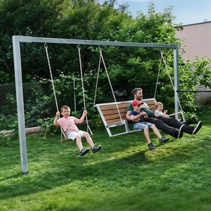 Dondolo a Dondolo in Bambù da Esterno, Sedia <span class=keywords><strong>Sospesa</strong></span> Doppia per Giardino e Cortile - Product Image 1