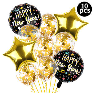 10 pièces Hapyy nouvel an fête ballons confettis feuille Latex ballon ensemble pour bonne année décor <span class=keywords><strong>2024</strong></span> - Product Image 3