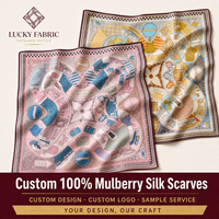 Écharpe de luxe 100% soie de mûrier 65x65cm carrée jacquard à ourlet roulé à la main à pois pour femme, échantillon disponible, fournisseur