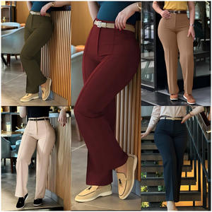 <span class=keywords><strong>Pantalones</strong></span> Casuales de Cintura Alta para Mujer, Primavera-Otoño, Corte Ajustado, Cómodos, Pierna Recta, con Técnica Transpirable Antiarrugas - Product Image 3