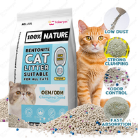 Grandes remises en gros Litière pour chat en bentonite en forme de boule, écologique, antibactérienne, faible en poussière, agglomération rapide, parfum café