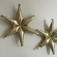 Decoración Navideña, Globo de Aluminio en Forma de Estrella Hexagonal para Colgar en la Pared