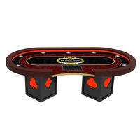 YH 96 pouces De Luxe Design Exquis Rectangle Jambes Texas Poker Table Avec Lumières Led