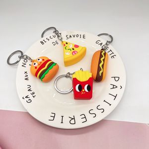 Özel 3D Şekilli Yiyecek PVC Anahtarlık Yumuşak Kauçuk Anahtarlık Kolye Hamburger Patates Kızartması Pizza Hot Dog Anahtarlık Toplu Aksesuarlar - Product Image 2