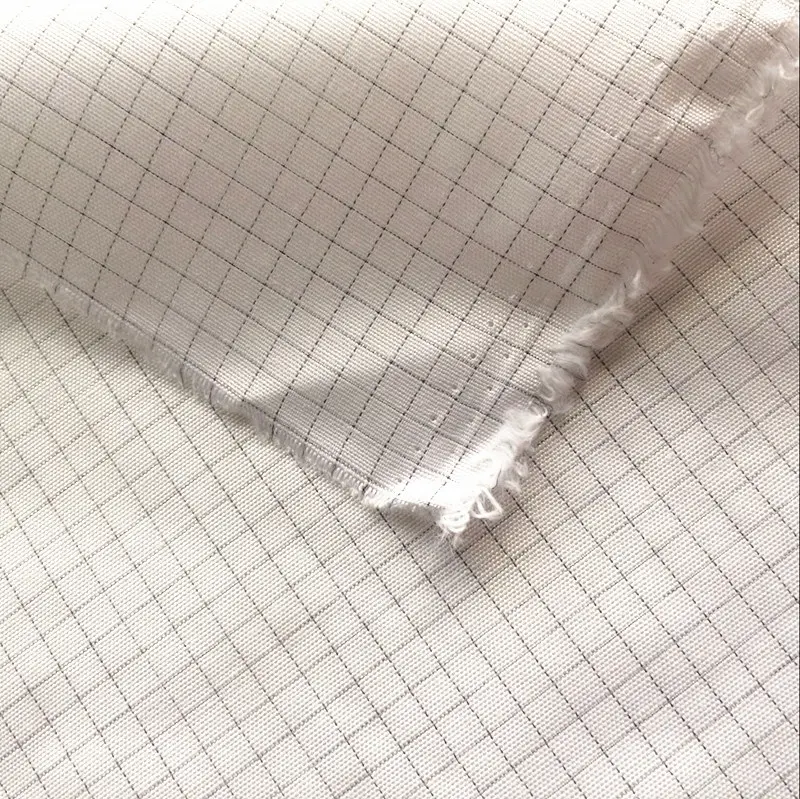 Tela conductora de fibra de carbono para camiseta, tejido liso de poliéster y algodón, 0,5 cm, lavado 70 veces, ESD, japonés