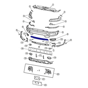 Grille de pare-chocs avant inférieure Ram 1500 Trx 68274572AA, pièce de rechange en plastique pour modèles 2019-2023 - Product Image 3