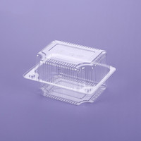 Vente directe en usine récipient alimentaire transparent à charnière durable petite boîte à pain pour emballage de salade de légumes