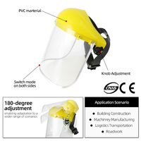 Masque de visière anti-éclaboussures monté sur la tête réglable pour visage intégral Transparent