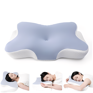 Oreiller ergonomique moderne en <span class=keywords><strong>mousse</strong></span> à mémoire <span class=keywords><strong>de</strong></span> forme <span class=keywords><strong>de</strong></span> forme rectangulaire, soutien orthopédique du cou, soulagement <span class=keywords><strong>de</strong></span> la douleur cervicale, respirant, antistatique - Product Image 1