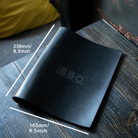 Menu personnalisé en similicuir sur mesure avec logo de restaurant, reliure à feuilles mobiles, logo gaufré/découpé, couverture à anneaux à clipser