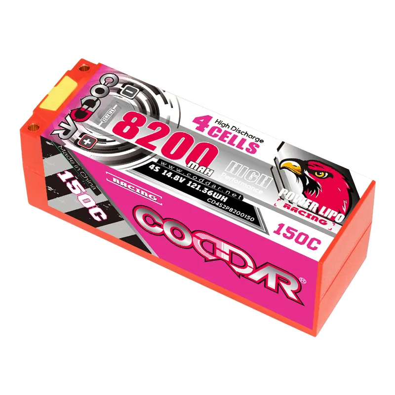 CODDAR 4S 8200MAH 14.8V 150C 5mm mermi sert çanta dahili denge konnektörü RC LiPo pil paketi RC araba tekne 1:10 1:8