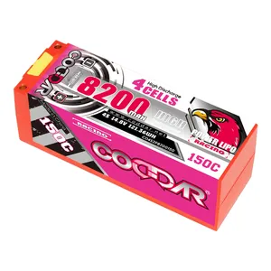 CODDAR 4S 8200MAH 14.8V 150C5mm弾丸ハードケース内蔵バランスコネクタRCRipoバッテリーパックRCカーボート1:10 1:8