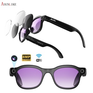 Asunlike Smart <b>Glasses</b> 8MP Dual <b>Camera</b> 32GB Voice Control Black Frames For Photography - Product Image 2