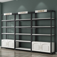 Présentoir décoratif de parfums en acier inoxydable avec logo personnalisé Meuble de présentation cosmétique Présentoir de maquillage pour salon de beauté