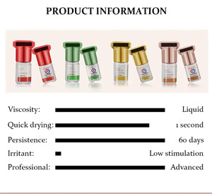 Pegamento para Pestañas de Origen Coreano, Bajo Olor, Color Verde <span class=keywords><strong>Cielo</strong></span>, <span class=keywords><strong>Rojo</strong></span> y Dorado, Adhesivo para Pestañas - Product Image 3