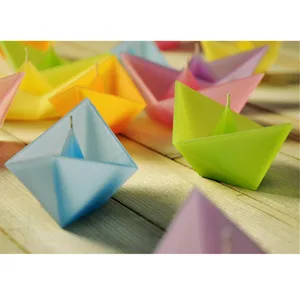 全新热风格浮动折纸船造型蜡烛模具Diy船轻松工艺儿童蜡船最小蜡烛模具