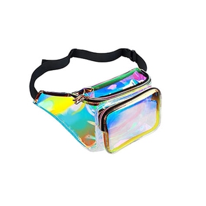 Sac banane rose doré pour femme avec fermeture éclair, résistant à l'eau, brillant, holographique néon, sac de voyage pour festivals et raves - Product Image 5