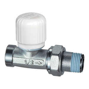 Valvola Termostatica Dritta Far 3/8\"-24x19\" per Tubi Multistrato in Rame e Plastica, Controllo Manuale per Acqua, Olio e Gas - Product Image 1