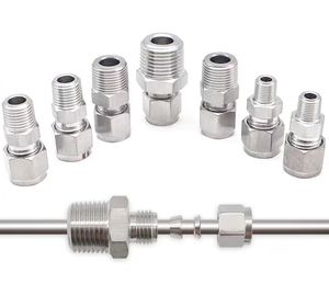 Thép không gỉ thủy lực phù hợp với 1/8 ''-1/2'' NPT nam nối <span class=keywords><strong>CNC</strong></span> gia công ống phù hợp cho 4mm-14mm OD Ống - Product Image 1