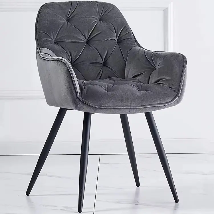 Velvet Soft Nordic Thick Luxury Padded Armchair Upholstered Velvet Modern Design Room Dining Chair For Home Dining Restaurant