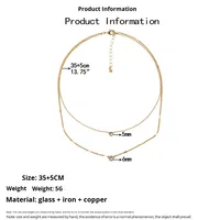 Collier multi-rangs en zircon incrusté, tendance transfrontalière, collier de clavicule empilable pour fille, collier tendance pour femme