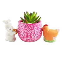 Vente en gros de pots de fleurs ronds en ciment écologiques faits à la main, petits, rose turquoise, pour la décoration de jardin et de la maison