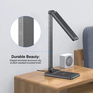 Lámpara de Escritorio de Aleación de Aluminio con Cargador Inalámbrico de 15W, PD QC3.0, 18W, 2 Puertos USB Tipo-C, Control Táctil, Luz de Lectura LED Ajustable, DC - Product Image 5