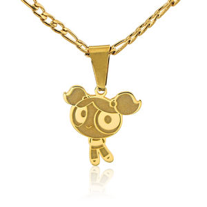 Toptan kişiselleştirilmiş paslanmaz çelik 18k altın kaplama özel sevimli kedi karikatür karakter kolye moda takı kadın hediye - Product Image 3