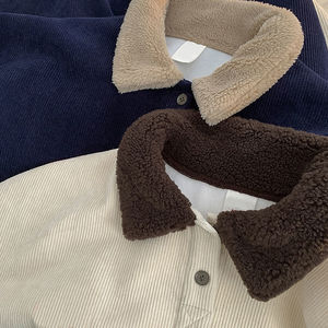 Suéter de lana de cordero de invierno, 100% algodón, con capucha, cuello alto, estampado serigrafiado, transpirable, cálido, cómodo y de corte holgado. - Product Image 3