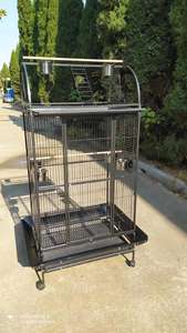 YOELLEN vente en gros 170CM luxe extra grande taille métal noir fer 4 roues perroquet canari ara perruche <span class=keywords><strong>cage</strong></span> à oiseaux pour animaux de compagnie à vendre - Product Image 4