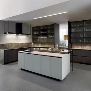 Juego de gabinetes de diseño de cocina de madera maciza de alto brillo, muebles personalizados Rta, gabinete de cocina Modular blanco brillante de Pvc moderno - Product Image 2