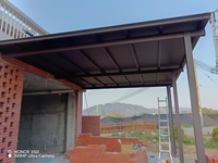 Auvent moderne en alliage d'aluminium, revêtement poudré haute résistance, toutes saisons, pour balcon, terrasse, abri de voiture individuel, protection contre la pluie
