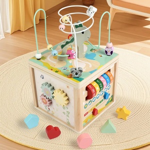 <span class=keywords><strong>Cube</strong></span> d'activités <span class=keywords><strong>en</strong></span> <span class=keywords><strong>bois</strong></span> 6-<span class=keywords><strong>en</strong></span>-1 Brain Boost, jouet Montessori labyrinthe de perles et trieur de formes pour tout-petits, idéal pour la maison et la maternelle - Product Image 1
