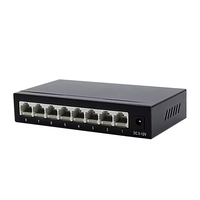 Switch Ethernet Rápido de 8 Puertos 10/100Mbps, Switch de Red de Escritorio con Carcasa Metálica No Administrado, con Adaptador de Corriente Externo, Plug-and-Play