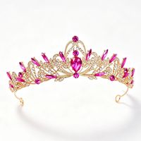 Diadème multicolore en forme d'étoile et de goutte d'eau, couronne de luxe en strass, plaqué or, style vintage, pour concours de beauté, bal de promo et soirée