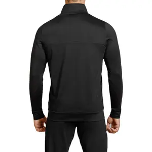 Grosir Logo Kustom Pakaian Olahraga Jogger Ritsleting Setelan Lari Latihan Ukuran Ekstra Besar untuk Pria