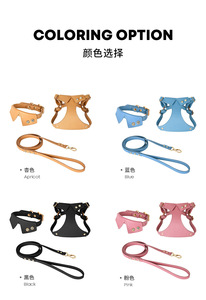 Correa y Arnés de Cuero de Alta Calidad Personalizados para Perros y Gatos, Estilo Lazo, con Diamantes de Imitación para Gatos y Perros Pequeños - Product Image 6