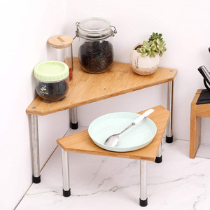 Portaspezie per Dispensa, Scaffale Angolare a 2 Livelli Regolabile per Barattoli e Bottiglie, per Cucina - Product Image 6