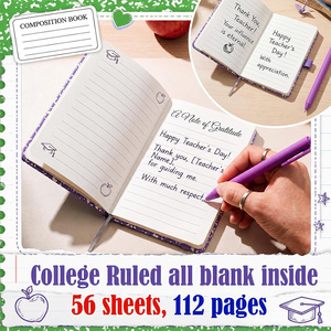Mini Composition <b>Book</b> With Pen Pocket Digital Printing Paper Cover Saddle Stitching <b>Notebook</b> - Product Image 4