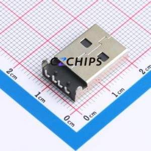 AM90-01-T1-B USB Connector Bent Lead Through Hole Connector Type-A Male Right Angle Insert - Product Image 2