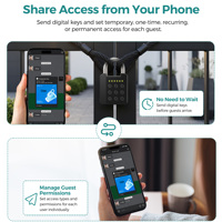 SJJ Smart pour cadenas en alliage de zinc IP67, serrure électronique à combinaison, application TTLock, code de accès, clé de secours, pour portail, casier, armoire